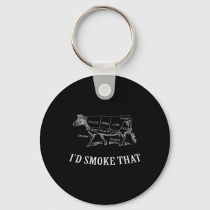 Porte-clés Barbecue cool - Je fumerais ça - Boeuf