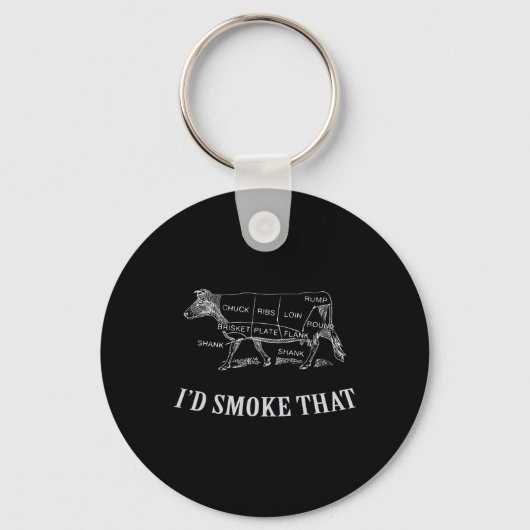 Porte-clés Barbecue cool - Je fumerais ça - Boeuf (Recto)