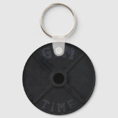 Porte-clés Barbell 45-lb plate "GYM TIME" for a gym person (Recto)