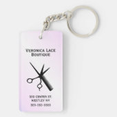 Porte-clés Barber Beauticier Design bleu (Dos)