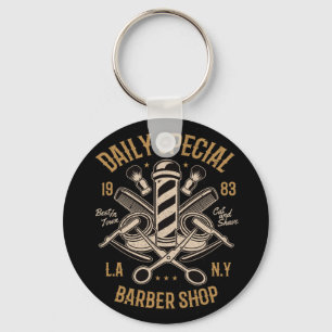 Porte-clés Barbier spécial quotidien LA NY Coupe et rasage