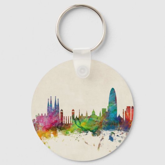 Porte-clés Barcelona Espagne Skyline (Recto)