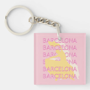 Porte-clés Barcelone Art Voyage, Espagne, Art Voyage, Rose