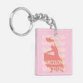 Porte-clés Barcelone Art Voyage, Rose, Pastel (Devant gauche)
