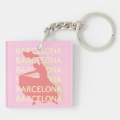 Porte-clés Barcelone Art Voyage, Rose, Pastel (Dos)