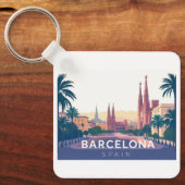 Porte-clés Barcelone Espagne Cathédrale de Barcelone Voyage (Recto)