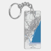 Porte-clés Barcelone Espagne City Map Voyage Simple Minimal (Devant gauche)