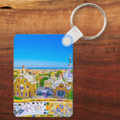 Porte-clés Barcelone, Espagne - Parc Guell Mosaïque Classique (Verso)