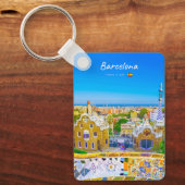 Porte-clés Barcelone, Espagne - Parc Guell Mosaïque Classique (Recto)