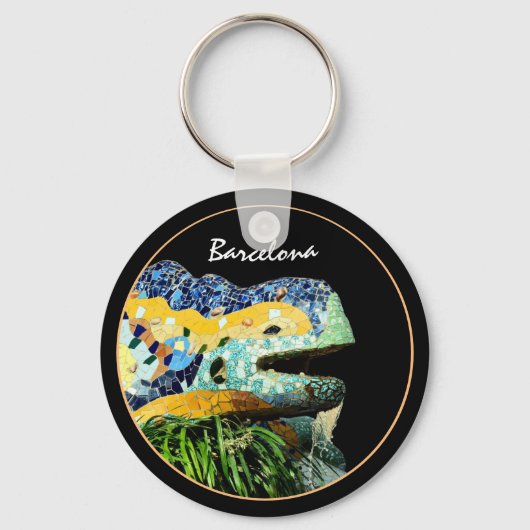 Porte-clés Barcelone Lizard & Parc Guell, Catalogne / Gaudi (Verso)