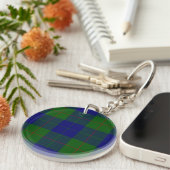 Porte-clés Barclay tartan bleu vert plaid (Devant Droit)