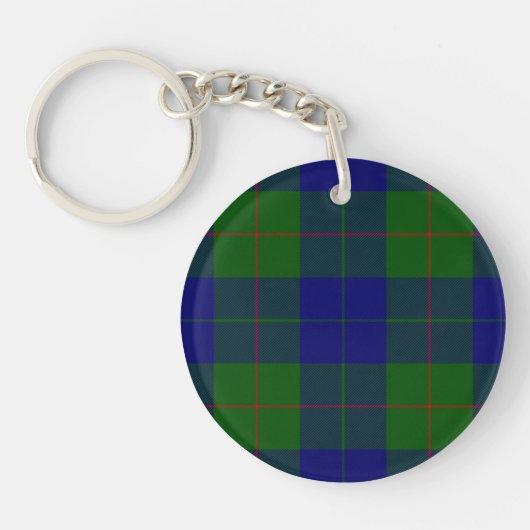 Porte-clés Barclay tartan bleu vert plaid (Devant)