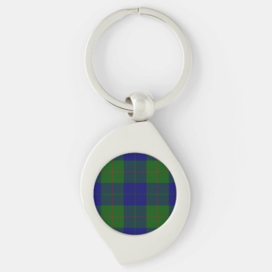 Porte-clés Barclay tartan bleu vert plaid (Devant)