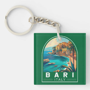 Porte-clés Bari Italie Voyage Art Vintage