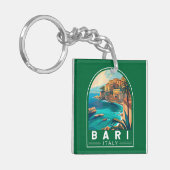 Porte-clés Bari Italy Travel Art Vintage (Devant gauche)