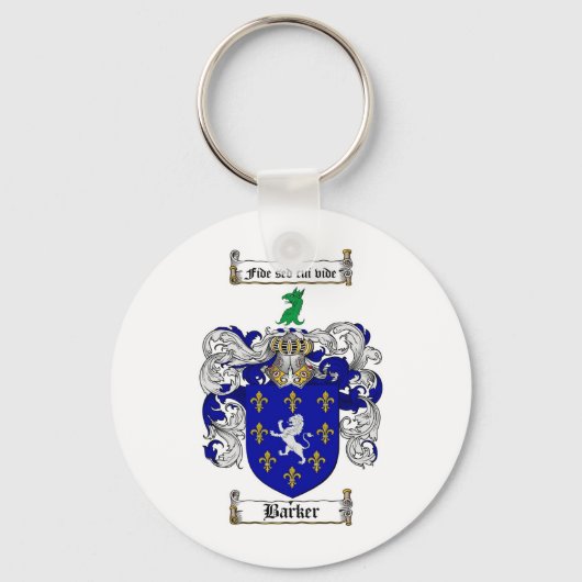 PORTE-CLÉS BARKER FAMILLE CREST - BARKER COAT DES ARMES (Recto)