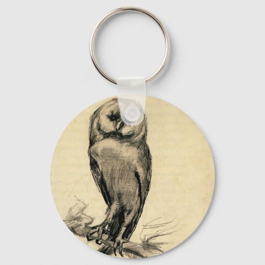 Porte-clés Barn Owl vu du front par Vincent van Gogh (Recto)
