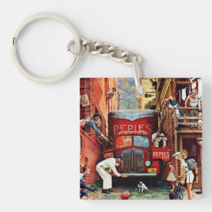 Porte-clés Barrage routier par Norman Rockwell