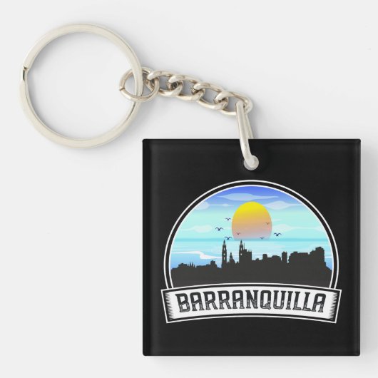 Porte-clés Barranquilla Colombie Skyline Panorama (Devant)