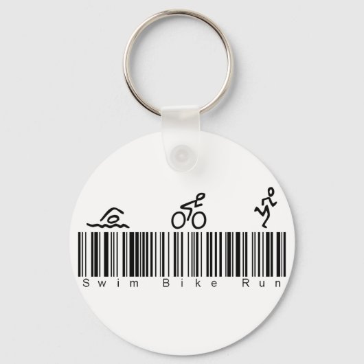 Porte-clés Barre Code Swim Bike Run (Recto)