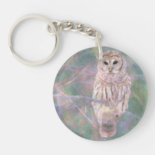 Porte-clés Barred Owl Pastel Oilpaint
