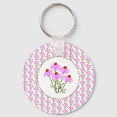 Porte-clés Barrettes Clés Fleurs de Bleuet Rondes (Recto)