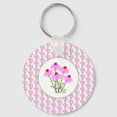 Porte-clés Barrettes Clés Fleurs de Bleuet Rondes (Verso)