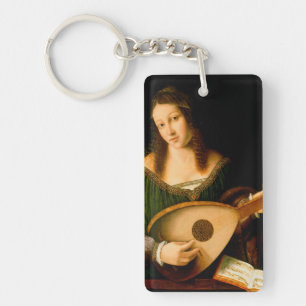 Porte-clés Bartolomeo Veneto Lady Jouer Lute Portrait Art