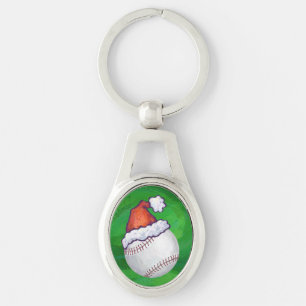 Porte-clés Baseball à Santa Hat sur Green