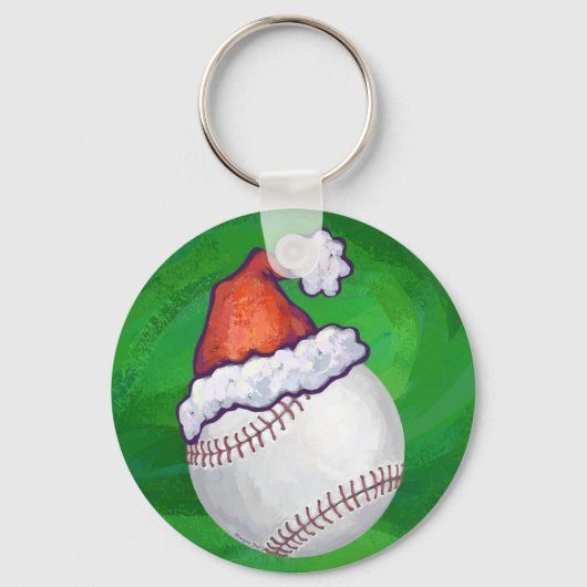 Porte-clés Baseball à Santa Hat sur Green (Recto)