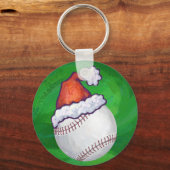 Porte-clés Baseball à Santa Hat sur Green (Recto)