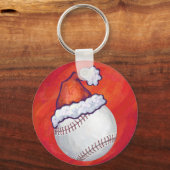 Porte-clés Baseball avec Santa Hat sur Rouge (Recto)