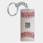Porte-clés Baseball avec texte personnalisable (Devant gauche)
