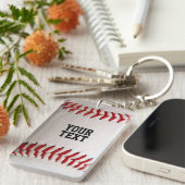 Porte-clés Baseball avec texte personnalisable (Devant droit)