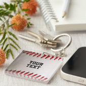 Porte-clés Baseball avec texte personnalisable (Devant Droit)