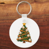 Porte-clés Baseball Bat Christmas Tree Lights Holiday Design  (Recto)