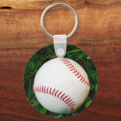 Porte-clés Baseball blanc avec points rouges (Recto)