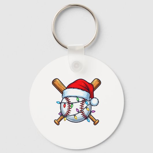 Porte-clés Baseball Christmas Lights Santa Christmas Baseball (Recto)