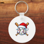 Porte-clés Baseball Christmas Lights Santa Christmas Baseball (Recto)