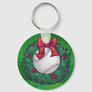 Porte-clés Baseball dans la couronne de Noël
