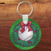 Porte-clés Baseball dans la couronne de Noël (Recto)