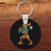 Porte-clés Baseball d'Halloween Squelette Crème Glacée Goutte (Recto)