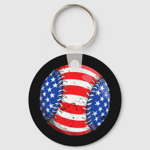 Porte-clés Baseball drapeau américain 4 juillet garçons homme