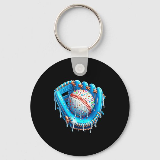 Porte-clés Baseball Drip Ice Cream Glove With Sprinkles Ball  (Recto)