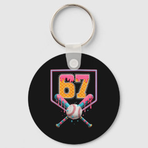 Porte-clés Baseball Drip Numéro 67 Amusement Six Sept 6 7 Mèm