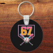 Porte-clés Baseball Drip Numéro 67 Amusement Six Sept 6 7 Mèm (Recto)