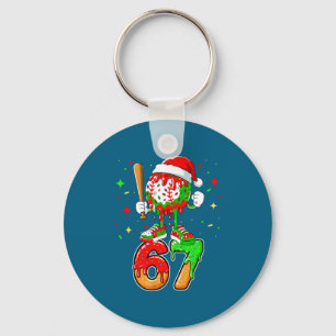 Porte-clés Baseball Drip Numéro 67 Mème Crème Glacée Dégoulin