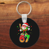 Porte-clés Baseball Drip Numéro 67 Mème Crème Glacée Dégoulin (Recto)