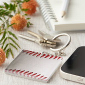 Porte-clés Baseball et Softball Couture Rouge (Devant Droit)