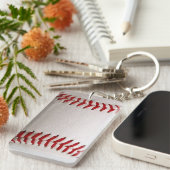 Porte-clés Baseball et Softball Couture Rouge (Devant droit)